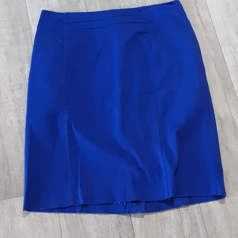 Womens Blue Skirt Plus Sz 12  Career WORTHINGTON b13 Solid Color Blocking
